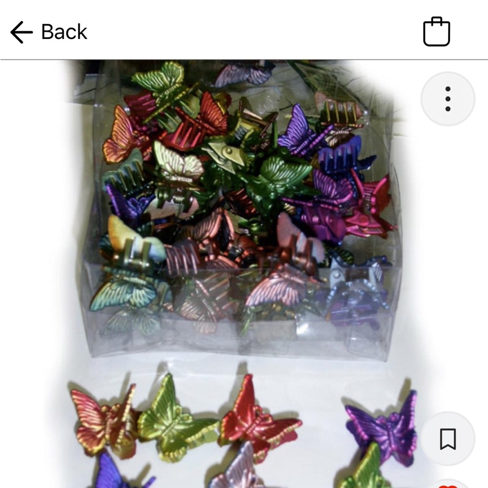 IN SEARCH OF metallic jewel-toned Butterfly Hair Clips